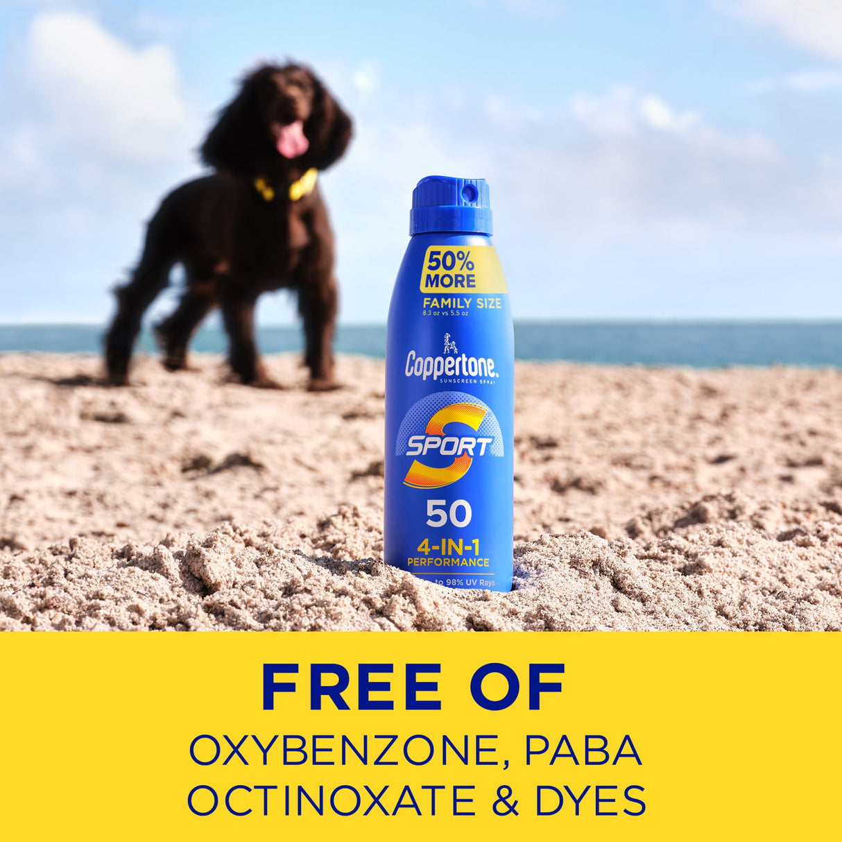 Coppertone Sport Sunscreen Spray, Broad Spectrum SPF 50 Water Resistant Spray Sunscreen, 8.3 Oz-072140039561-LR-363531-5-LR eShop