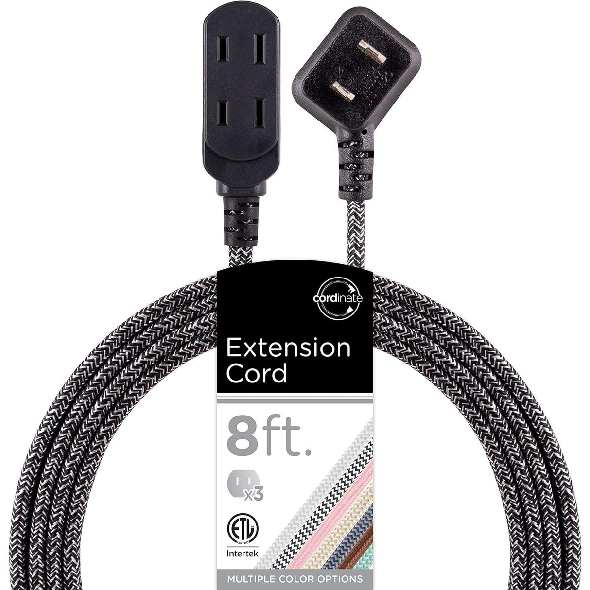 cordinate Basic 3-Outlet Polarized Extension Cord - Dark Heather, 8 ft-030878428415-LR-339330-1-LR eShop