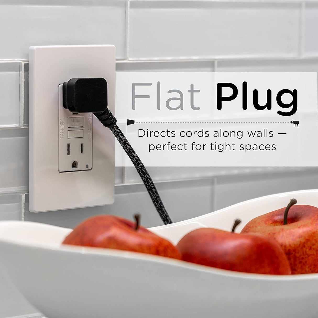 cordinate Basic 3-Outlet Polarized Extension Cord - Dark Heather, 8 ft-030878428415-LR-339330-5-LR eShop