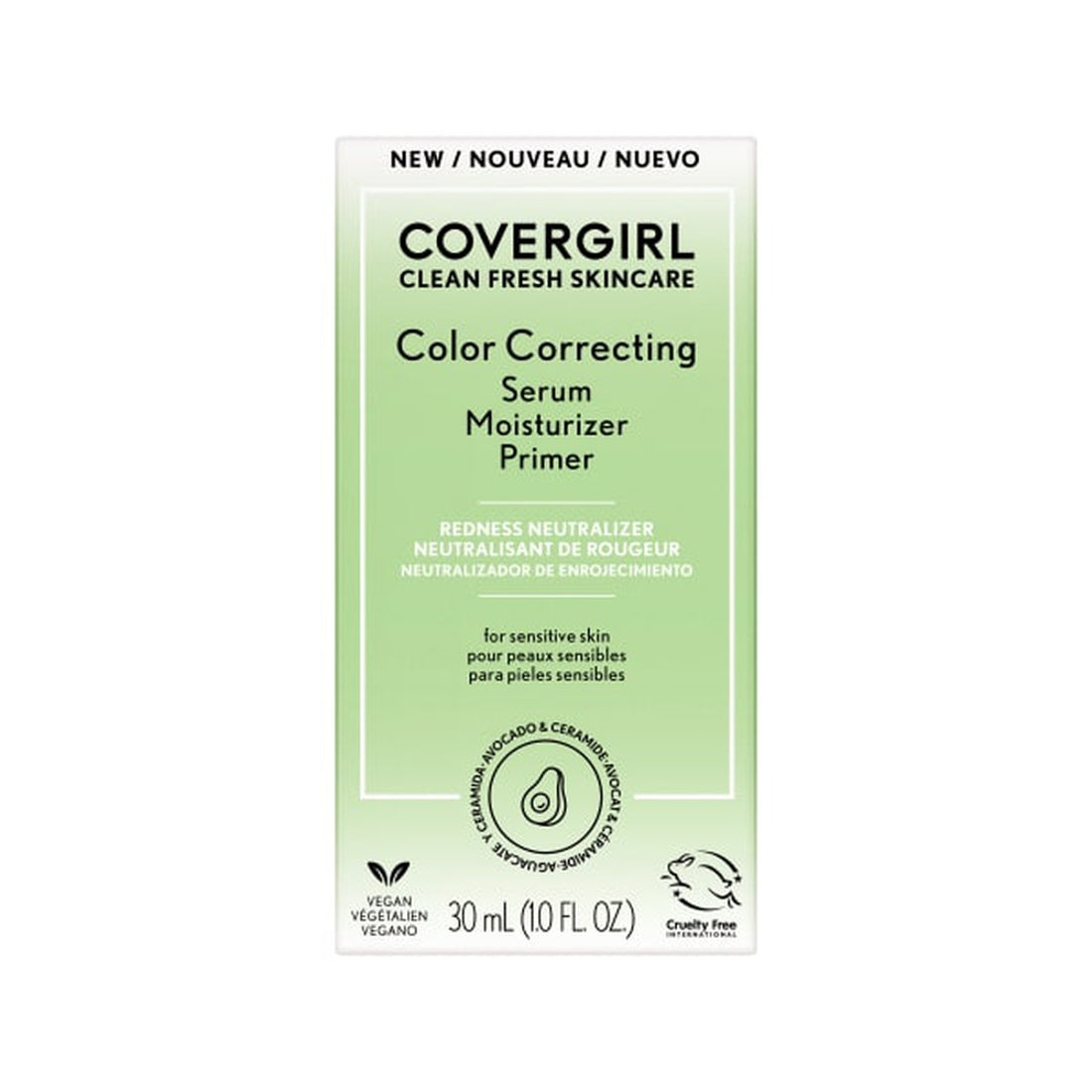 COVERGIRL Clean Fresh Skincare Color Correcting Serum Moisturizer Primer - 100 - Redness Neutralizer, Fair Skin Tones-3616304367472-LR-347601-1-LR eShop