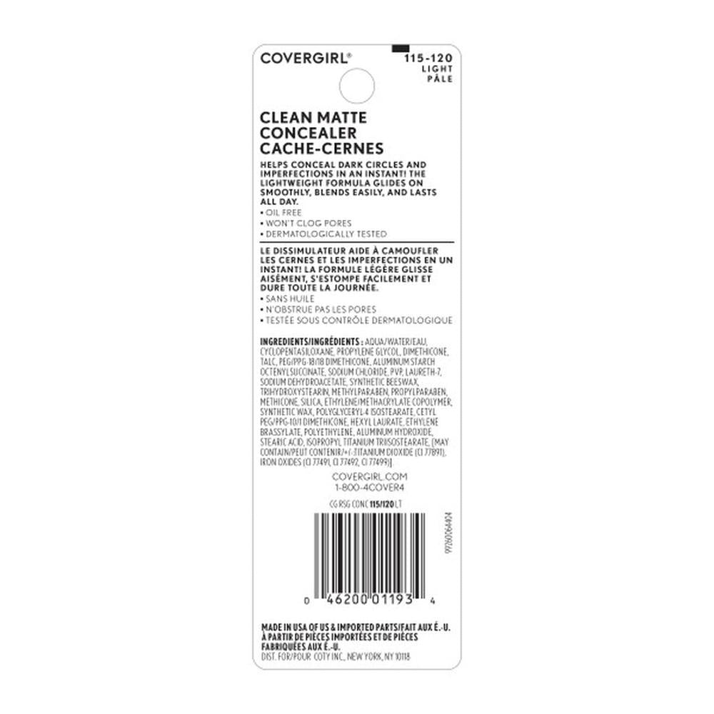 COVERGIRL Clean Matte Oil-Free Concealer - 120 Light-046200011934-LR-273182-5-LR eShop