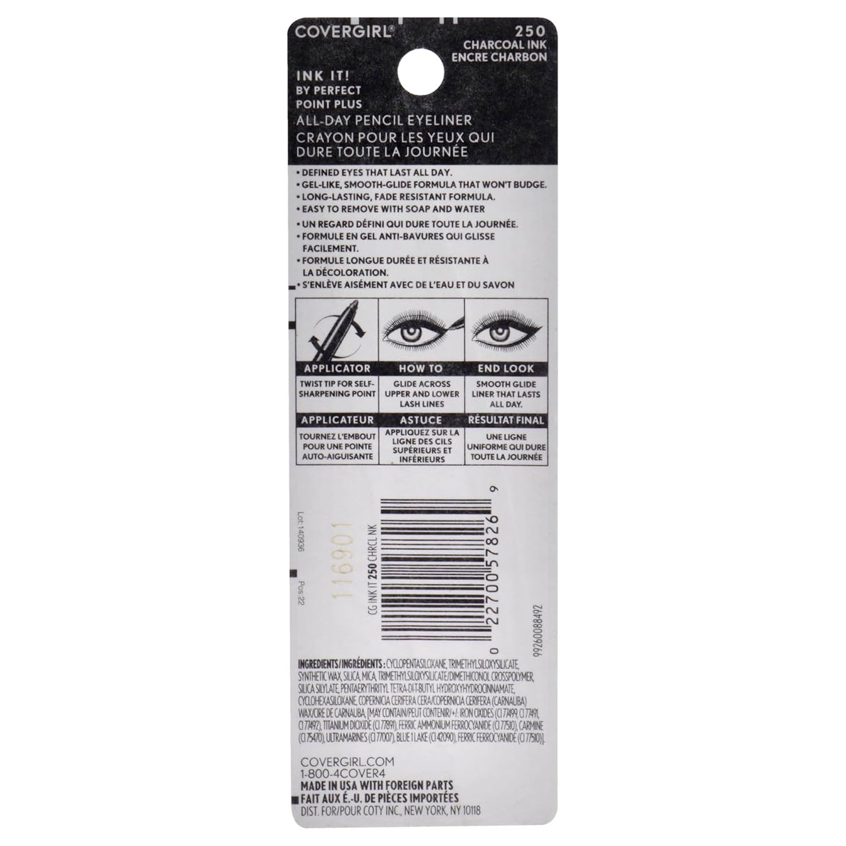 COVERGIRL Ink It! by Perfect Point Plus Waterproof Eyeliner - 250 Charcoal-022700578269-LR-246824-4-LR eShop