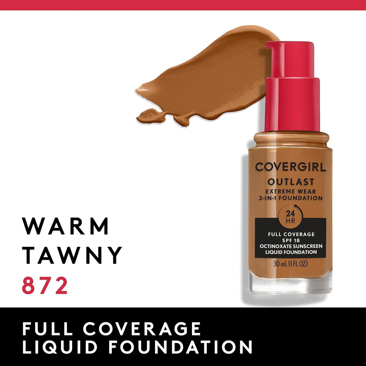 COVERGIRL Outlast Extreme Full Coverage Liquid Foundation - 872 Warm Tawny-3616301175667-LR-337927-3-LR eShop