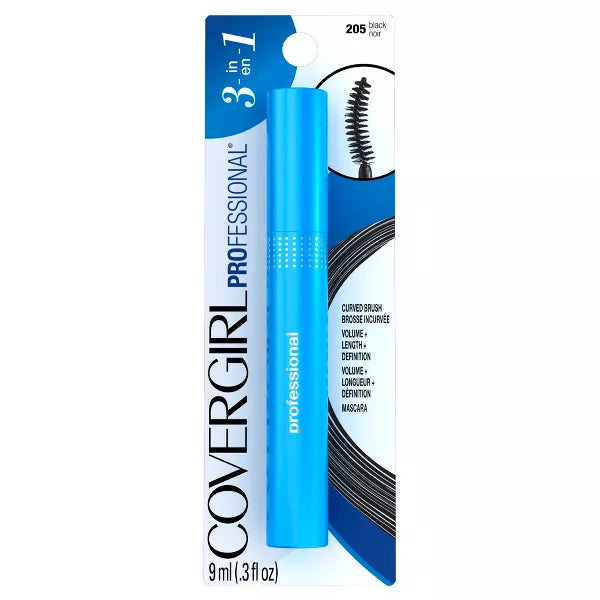 COVERGIRL Professional 3-in-1 Curved Brush Mascara - 205 Black-022700470235-LR-274164-1-LR eShop