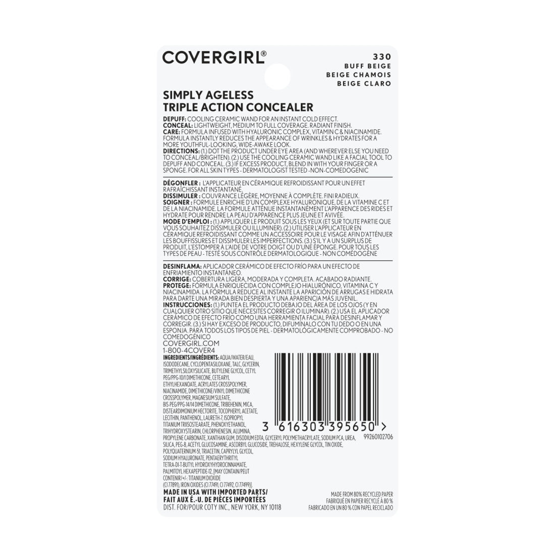 COVERGIRL Simply Ageless Triple Action Concealer - 330 Buff Beige-3616303395650-LR-345546-6-LR eShop