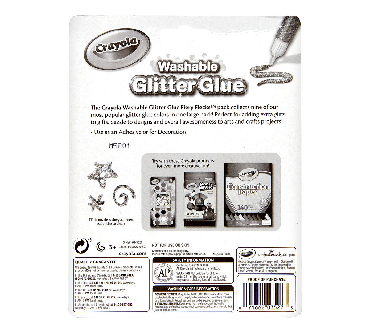 Crayola Bold Washable Glitter Glue, 9 count-071662035273-LR-215662-5-LR eShop