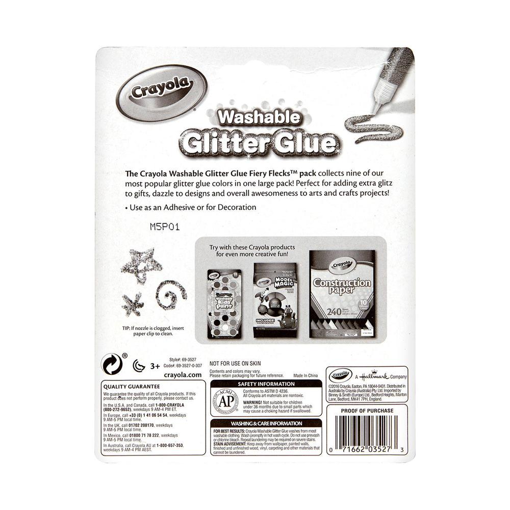 Crayola Bold Washable Glitter Glue, 9 count-071662035273-LR-215662-5-LR eShop