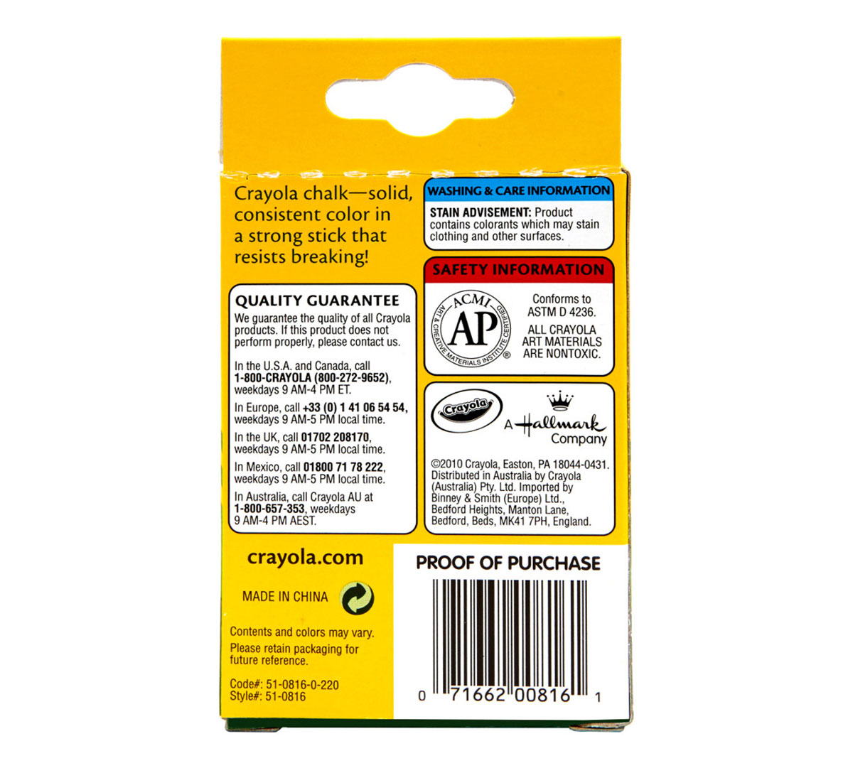 Crayola Multi-Colored Chalk, 12 count-071662008161-LR-116645-6-LR eShop