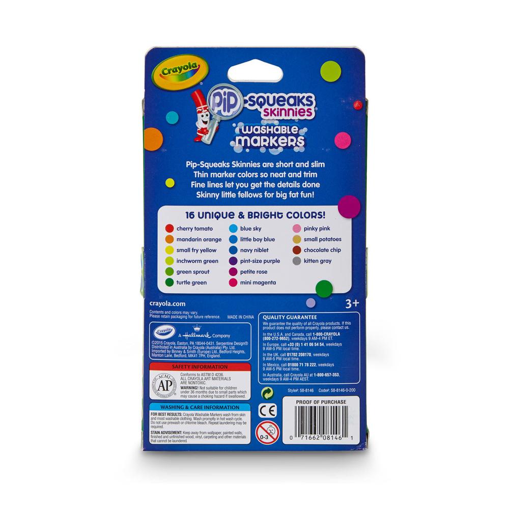 Crayola Pip-Squeaks Skinnies Markers, 16 count-071662081461-LR-215660-6-LR eShop
