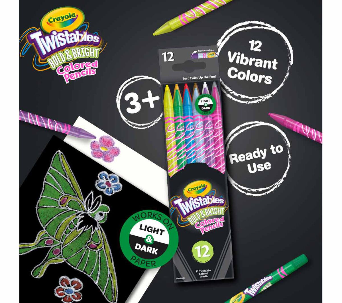 Crayola Twistables Colored Pencils - Bold & Bright, 12 count-071662224516-LR-355009-4-LR eShop