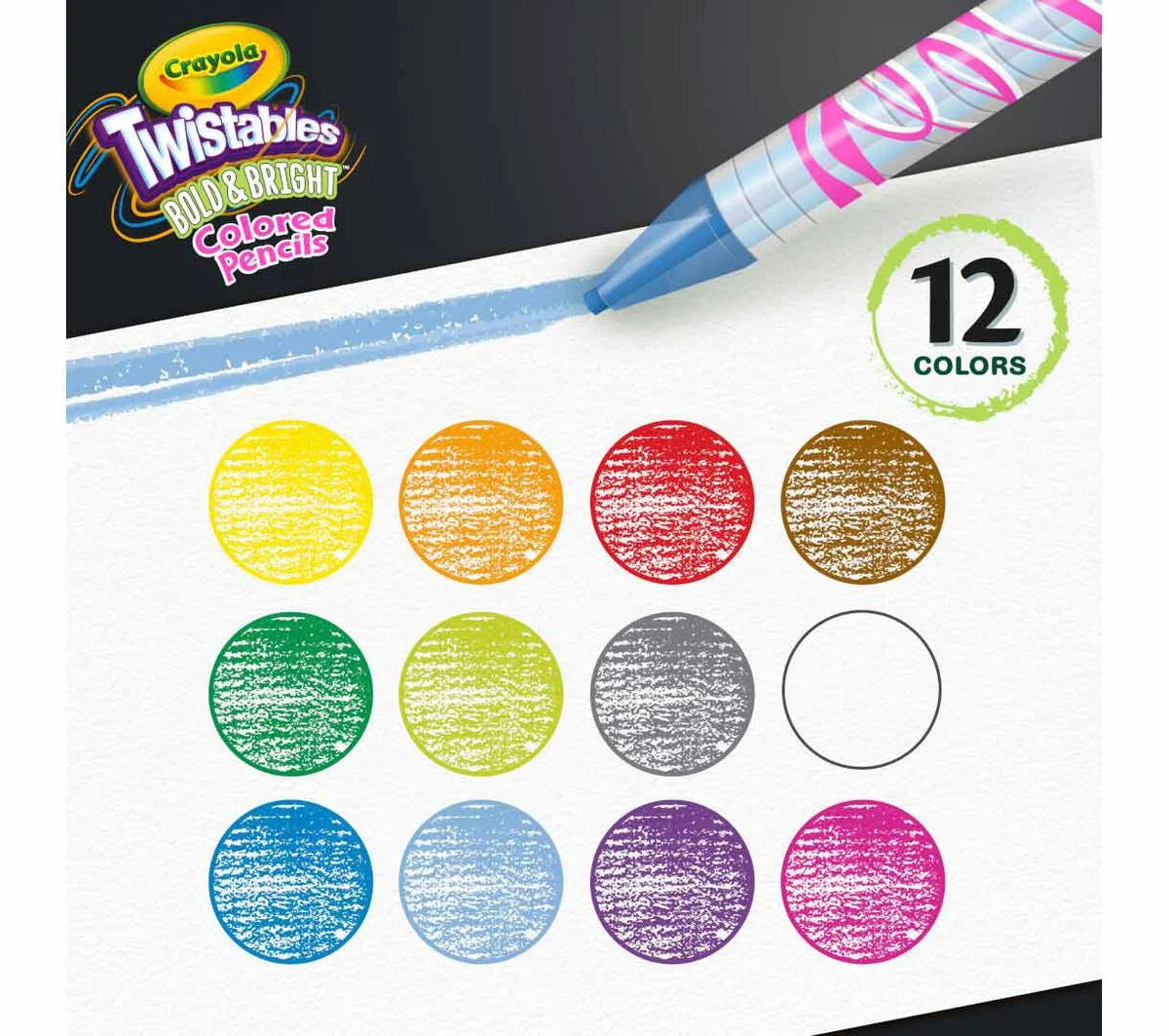 Crayola Twistables Colored Pencils - Bold & Bright, 12 count-071662224516-LR-355009-5-LR eShop