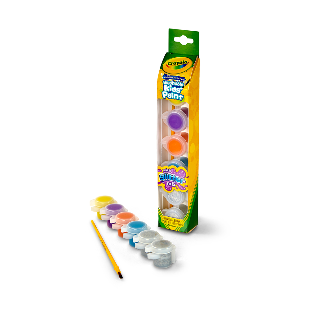 Crayola Washable Kids Paint with Glitter Mix, 6 count-071662301002-LR-244286-4-LR eShop