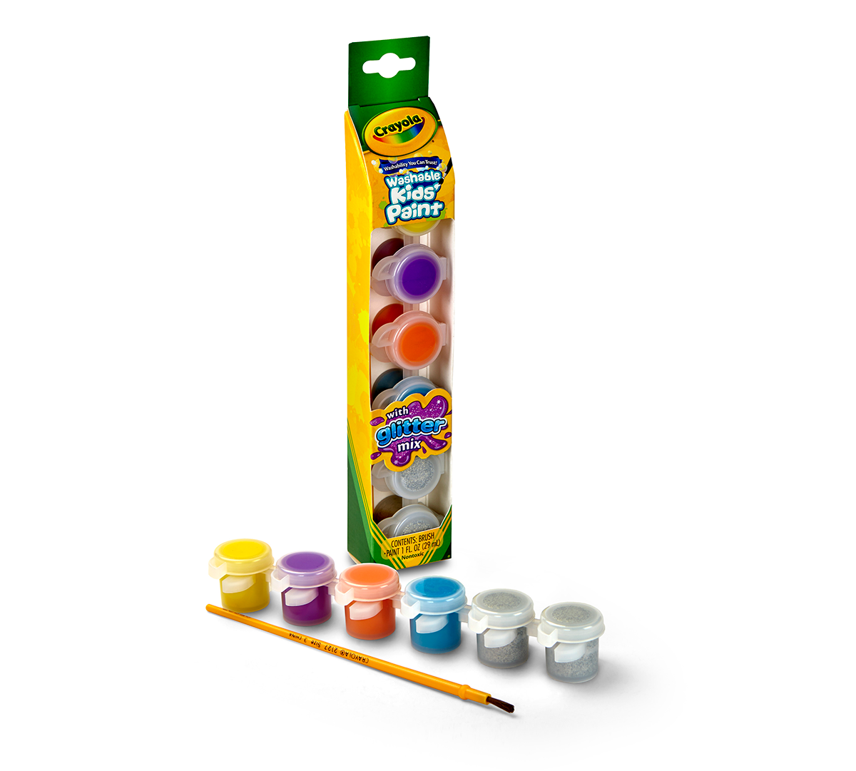 Crayola Washable Kids Paint with Glitter Mix, 6 count-071662301002-LR-244286-5-LR eShop