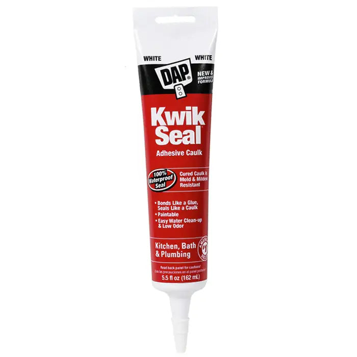 DAP Kwik Seal Kitchen and Bath Adhesive Caulk - White, 5.5 oz-070798180017-LR-357310-1-LR eShop