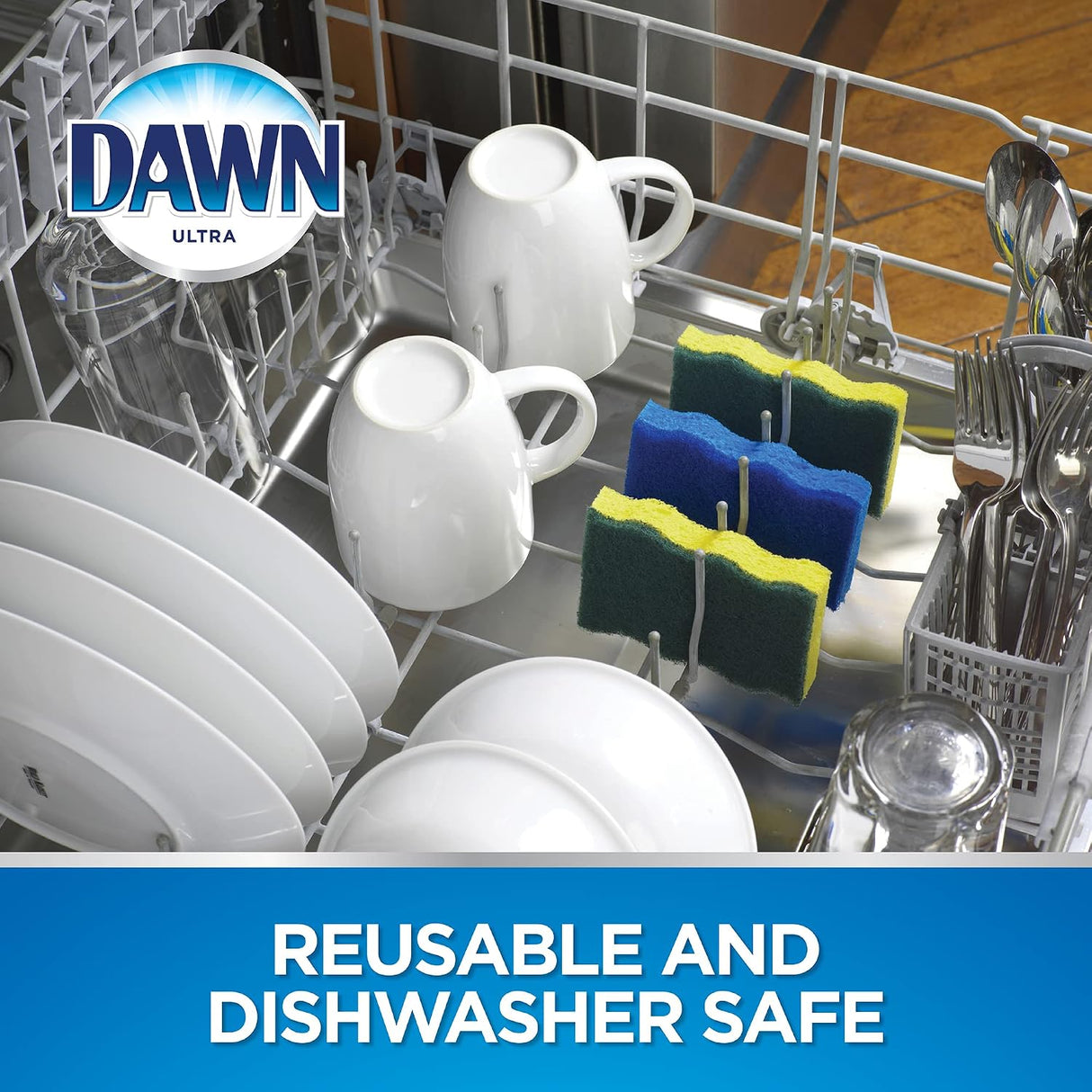 Dawn Heavy Duty Kitchen Dish Sponges, Green/Yellow (Pack of 9)-011171380617-LR-357414-6-LR eShop