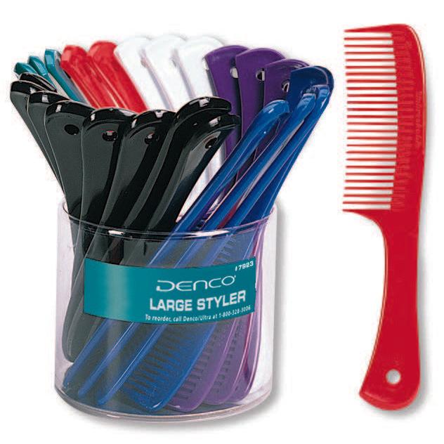 Denco Display Bucket Of Large Styler Combs - Assorted Colors, 24 count-10042137792394-LR-363227-1-LR eShop