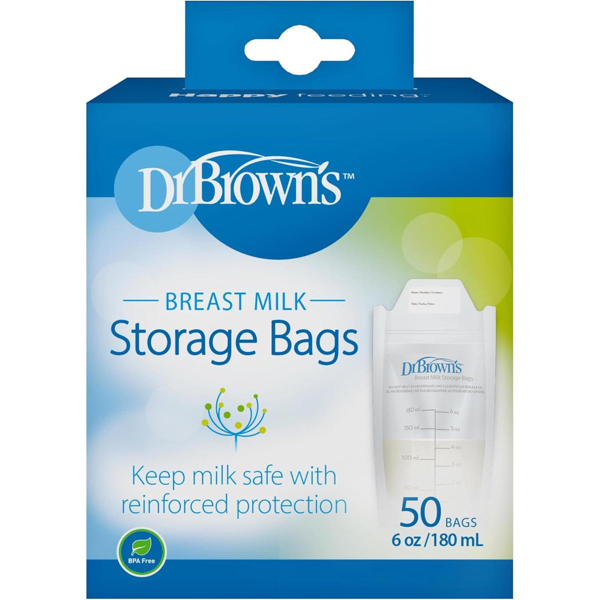Dr Brown’s 6 oz Breast Milk Storage Bags, 50 count-851606002246-LR-355916-1-LR eShop