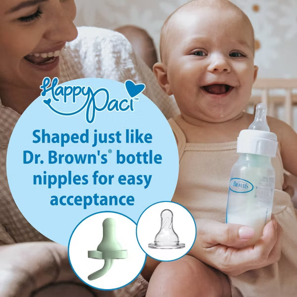 Dr Brown's HappyPaci One-Piece 100% Silicone Pacifier - 0-6 Months, 3 count-072239325520-LR-346600-13-LR eShop