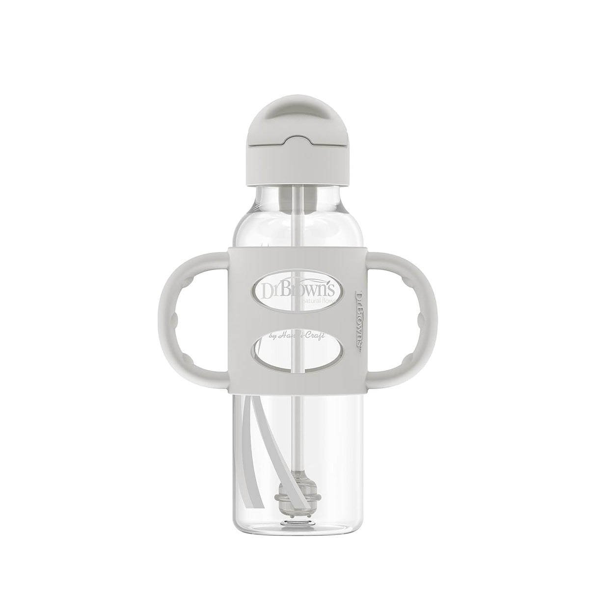 Dr Brown's Milestones Narrow Sippy Straw Bottle - Gray, 8 oz-072239324615-LR-346598-2-LR eShop