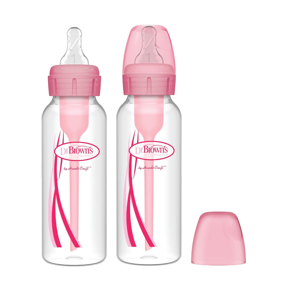 Dr Brown’s Natural Flow Anti-Colic Options Plus Narrow Baby Bottle, 8 oz - Pink, 2 count-072239307809-LR-335669-2-LR eShop