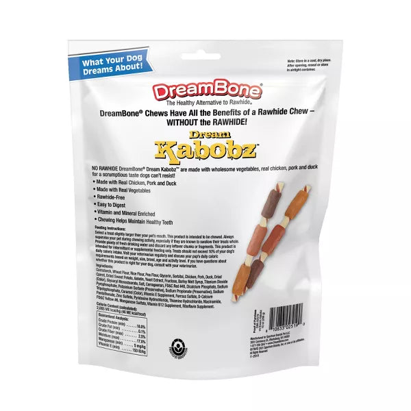 DreamBone Rawhide Free Dog Treat Dream Kabobz with Real Chicken, Beef and Pork, 18 count-810833025190-LR-320377-5-LR eShop