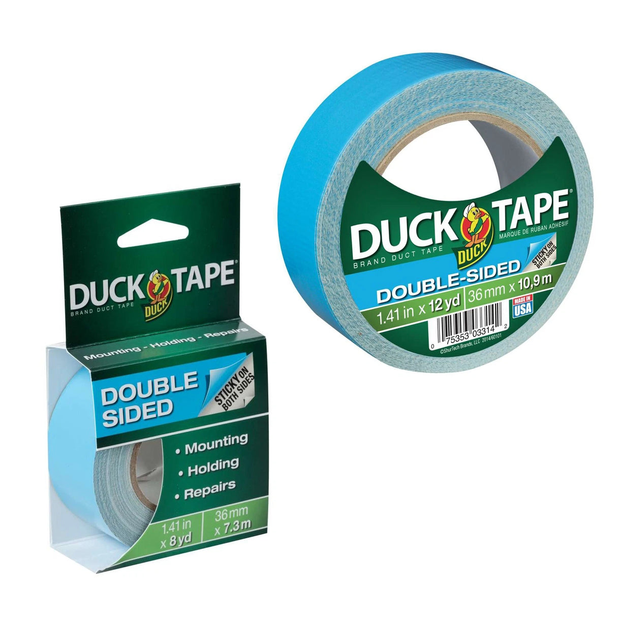 DUCK Double-Sided Duct Tape - White, 1.41" x 8 yds-075353322727-LR-357282-4-LR eShop