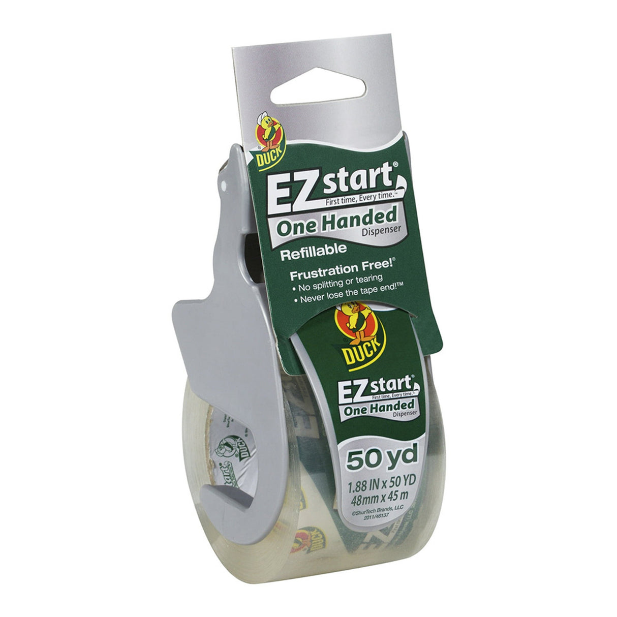 DUCK EZ Start Packing Tape with One-Handed Dispenser - Clear, 1.88" x 50 yds-075353046159-LR-336789-1-LR eShop