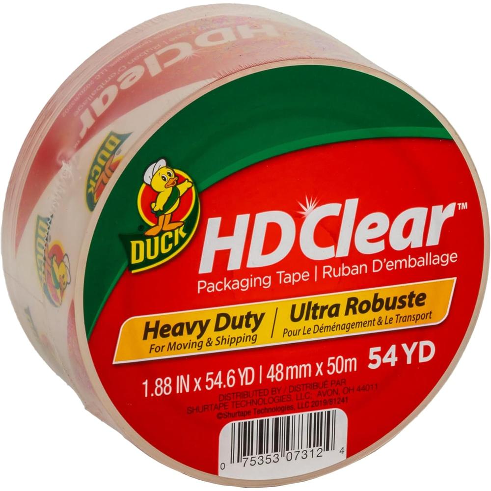 DUCK HD Clear Heavy Duty Packing Tape - Clear, 1.88" x 54.6 yds-075353073124-LR-218711-1-LR eShop