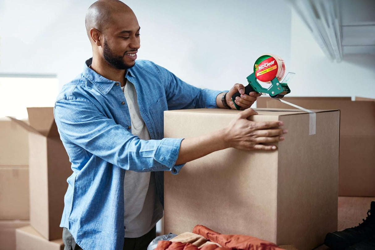 DUCK HD Clear Heavy Duty Packing Tape with Dispenser - 1.88" x 54.6 yds, 2 Rolls-075353072905-LR-322560-5-LR eShop