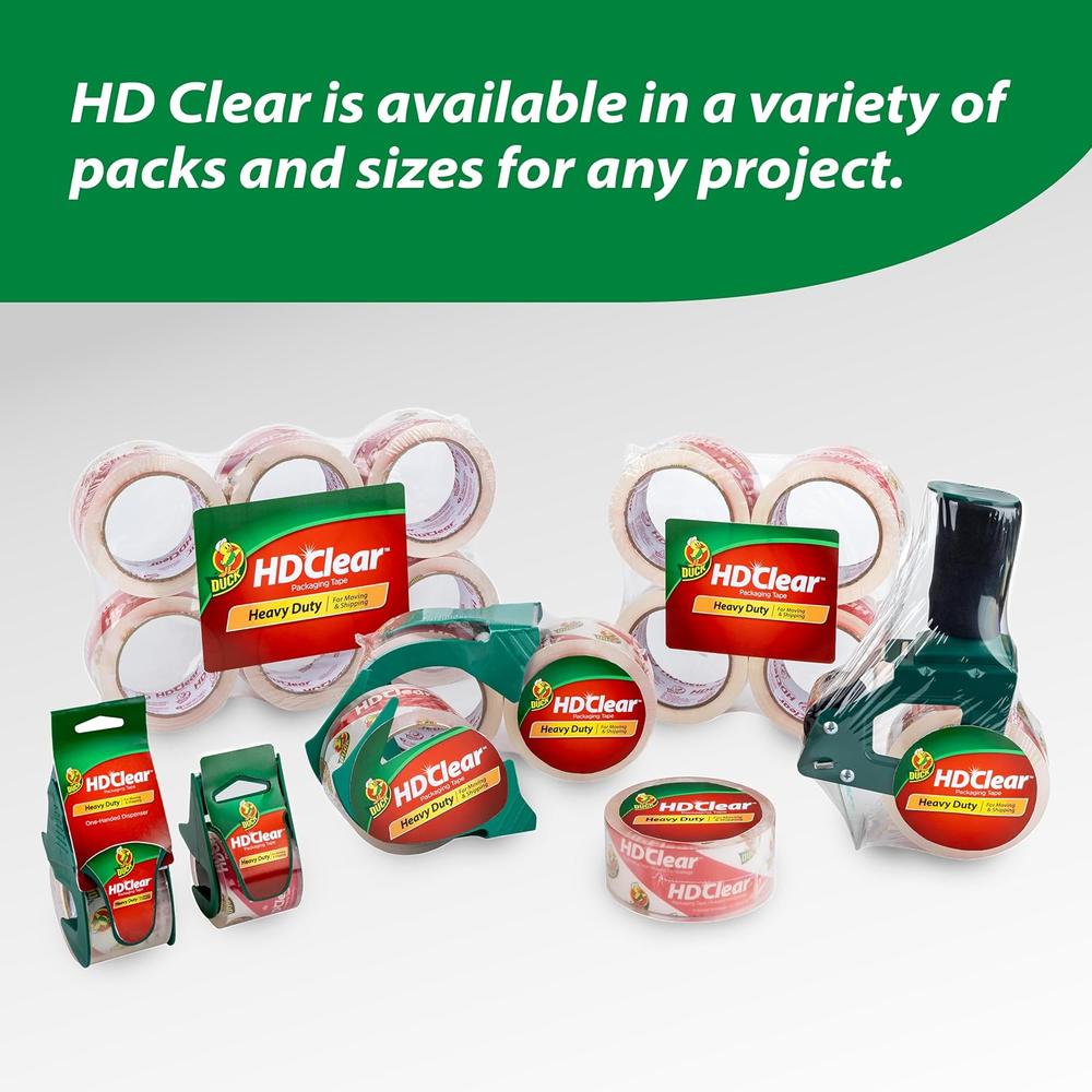 DUCK HD Clear Heavy Duty Packing Tape with Dispenser - 1.88" x 54.6 yds, 2 Rolls-075353072905-LR-322560-6-LR eShop