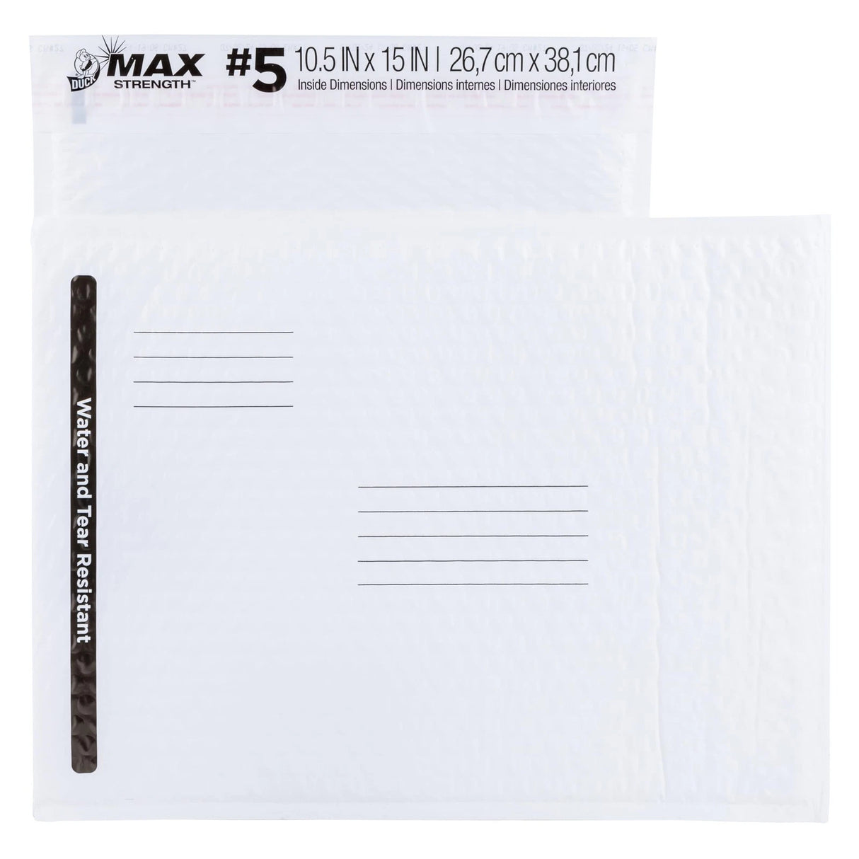 Duck Max Strength Bubble Mailer Size #5 - White, 10.5" x 15"-075353147429-LR-349746-3-LR eShop
