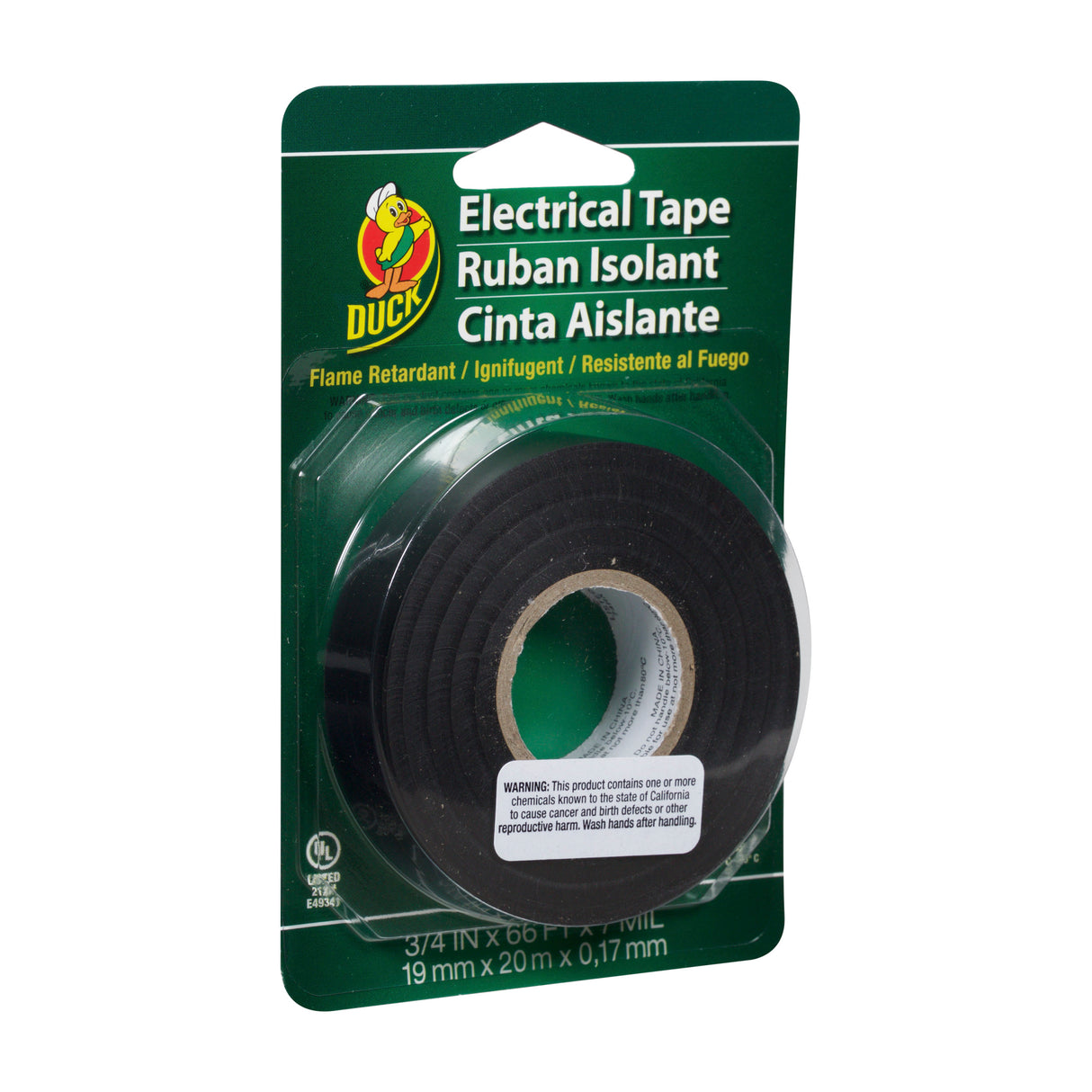 DUCK Professional Electrical Tape - Black, 0.75" x 66'-075353040058-LR-218701-3-LR eShop
