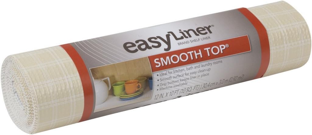 DUCK Smooth Top EasyLiner Shelf and Drawer Liner - Plaid Sandstone, 12" x 10'-075353261613-LR-272166-1-LR eShop