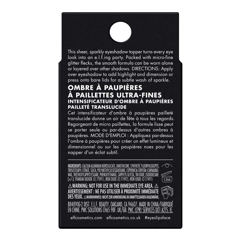 e.l.f. Fine as Fleck Glitter Eyeshadow - White Hot, 0.07 oz-609332848900-LR-361081-13-LR eShop