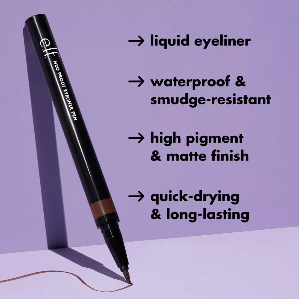 e.l.f. H2O Proof Eyeliner Pen - Waterproof Chestnut Brown, 0.02 oz-609332816060-LR-360229-7-LR eShop