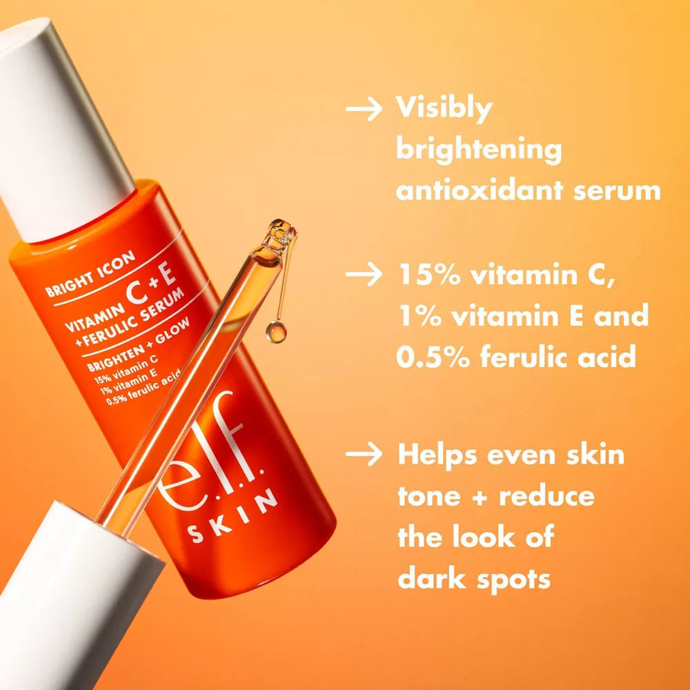 e.l.f. SKIN Bright Icon Vitamin C + E + Ferulic Face Serum, 1 oz-609332576155-LR-360227-6-LR eShop