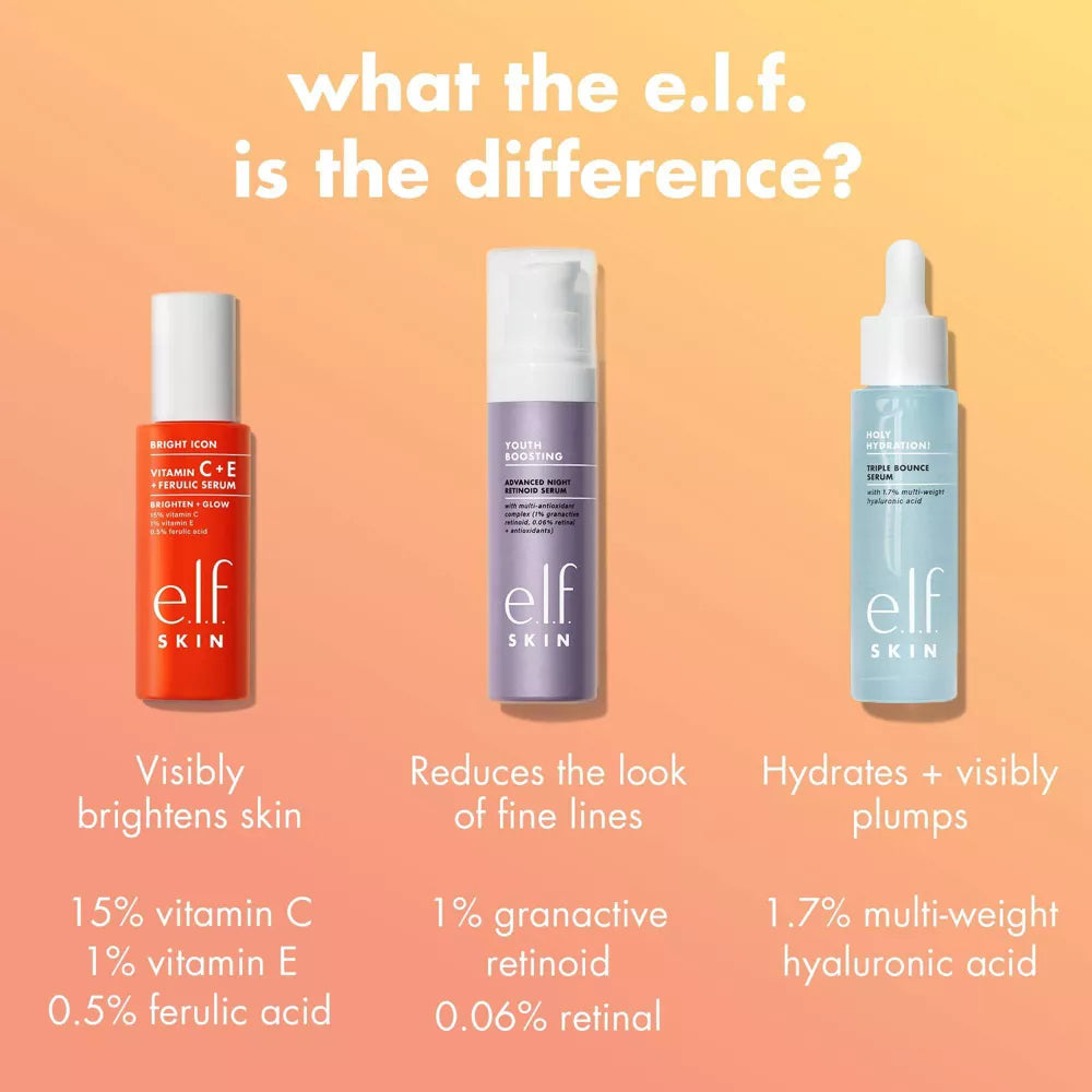 e.l.f. SKIN Bright Icon Vitamin C + E + Ferulic Face Serum, 1 oz-609332576155-LR-360227-9-LR eShop