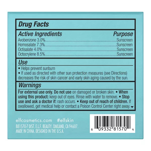e.l.f. SKIN Holy Hydration! Broad Spectrum Sunscreen Face Cream - SPF 30-609332815704-LR-334258-5-LR eShop