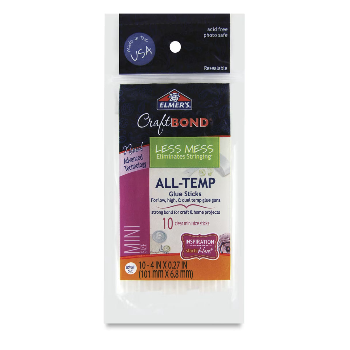 Elmer's CraftBond All-Temp Glue Sticks - Mini Size, 10 count-026000060547-LR-316294-1-LR eShop