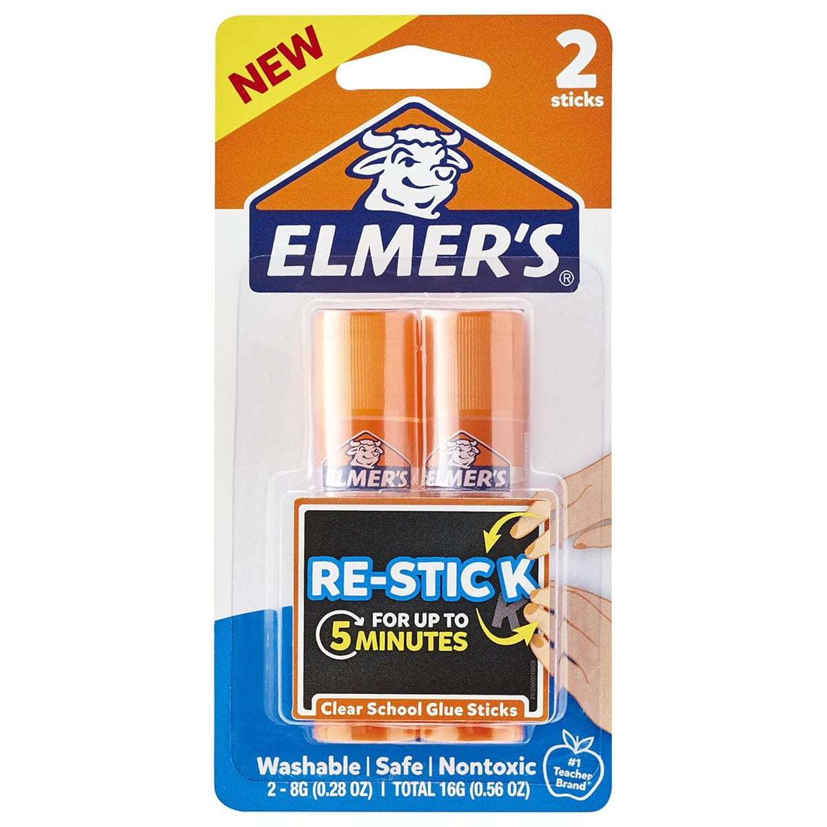 ELMER'S Re-Stick Glue Sticks - Clear, 2 count-026000048026-LR-316029-1-LR eShop