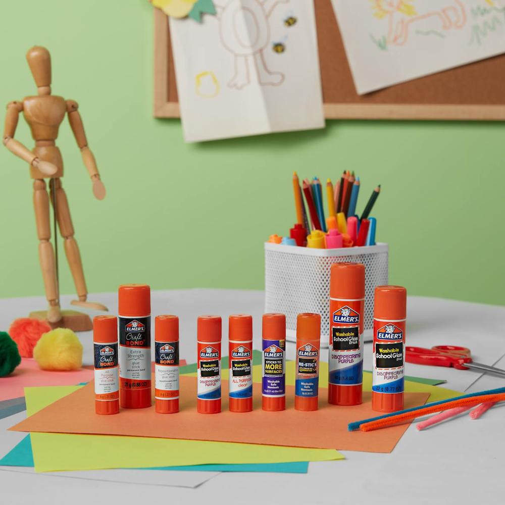 ELMER'S Washable School Glue Stick - Disappearing Purple, 0.77 oz-026000005234-LR-161078-3-LR eShop