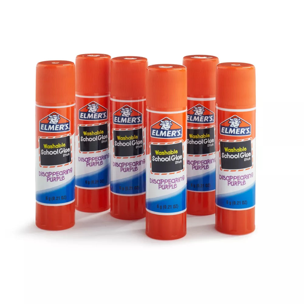 ELMER'S Washable School Glue Sticks - Disappearing Purple, 6 count-026000015608-LR-186715-2-LR eShop