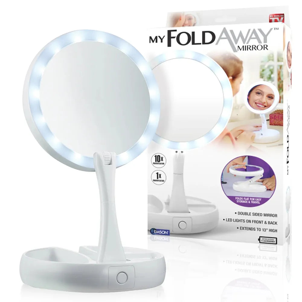 EMSON My Foldaway Mirror LED Lighted, Double-Sided Vanity Mirror-080313017131-LR-320718-1-LR eShop