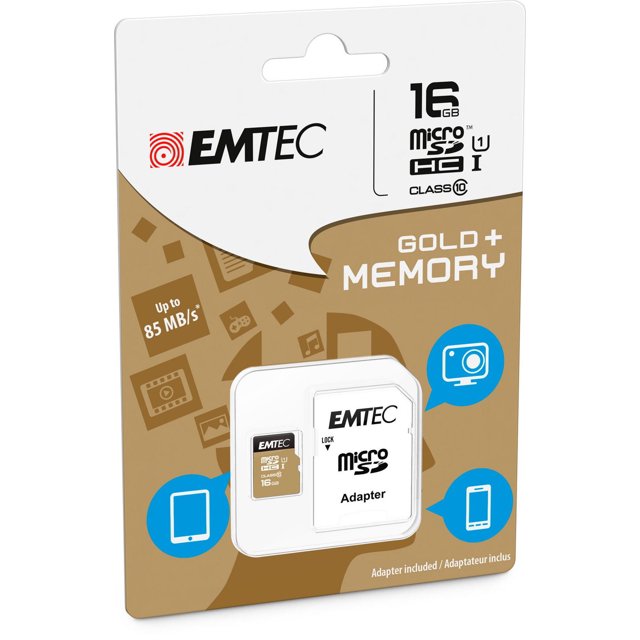 EMTEC Micro SD Gold Plus 16 GB Memory Card with Adapter-3126170142252-LR-325344-1-LR eShop