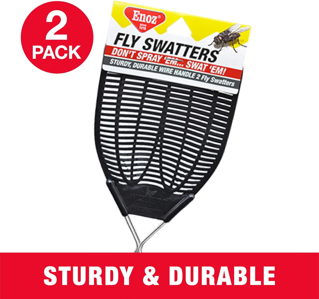 Enoz Heavy Duty Flyswatter with Vented Design - Assorted Colors, 2 count-070922100348-LR-254717-3-LR eShop