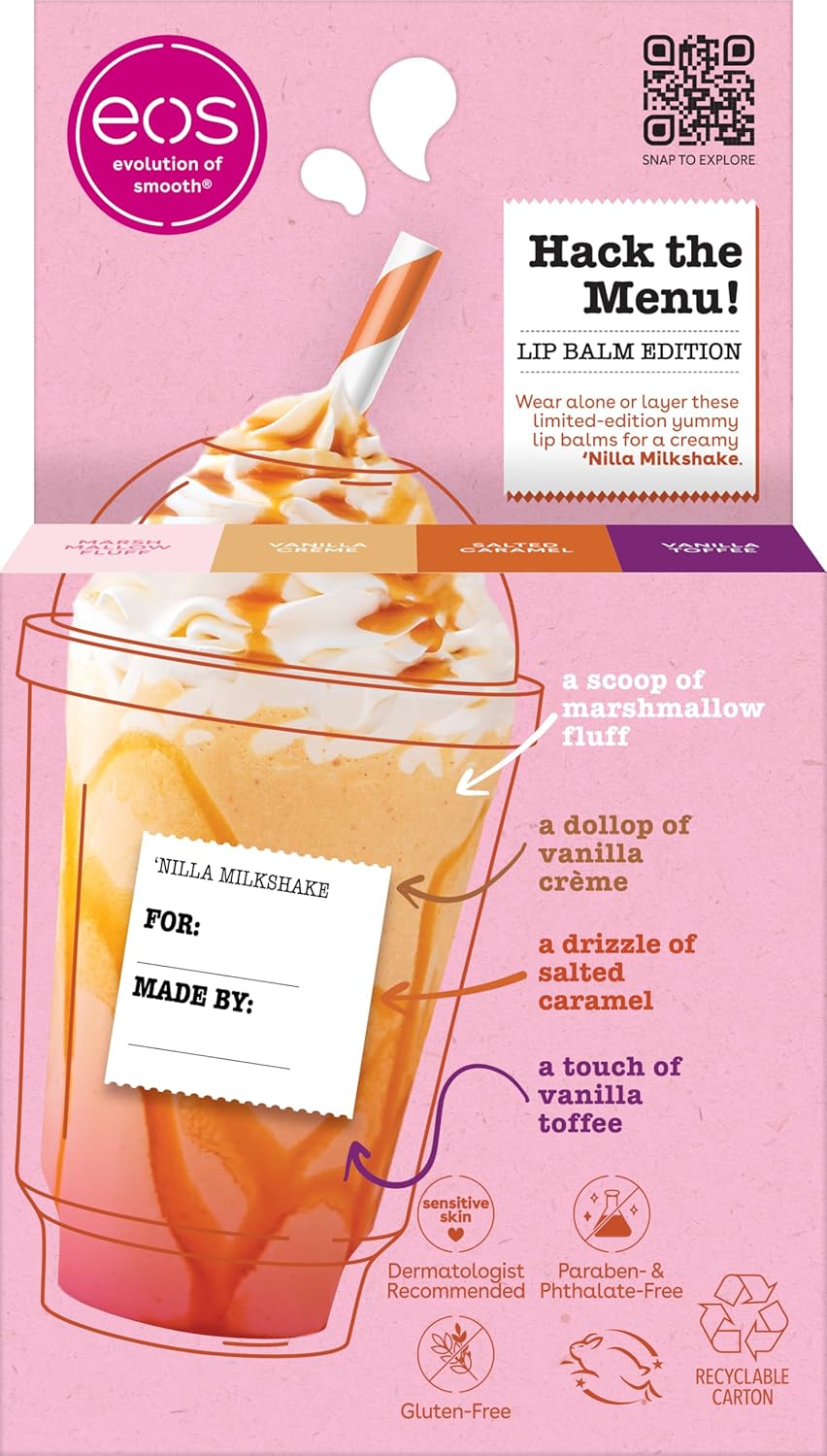 eos Limited Edition Lip Balm Variety Pack - Nilla' Milkshake, 4 count-840044714453-LR-359727-8-LR eShop