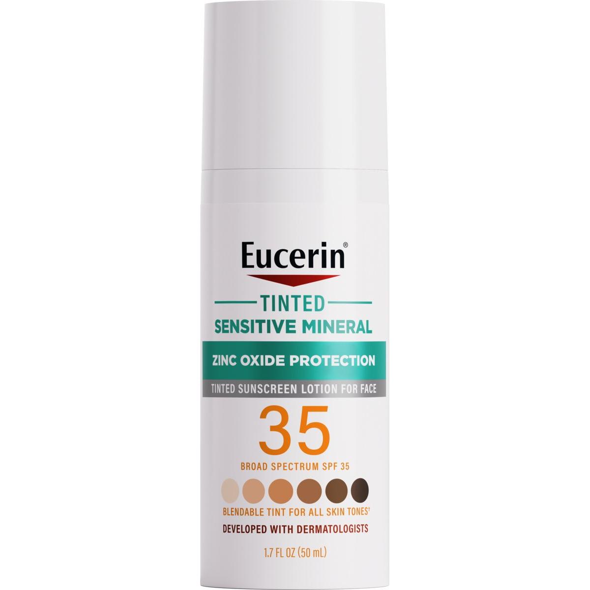 Eucerin Sun Tinted Sensitive Mineral Face Sunscreen Lotion SPF 35, 1.7 Fl Oz Bottle-072140036096-LR-363513-1-LR eShop