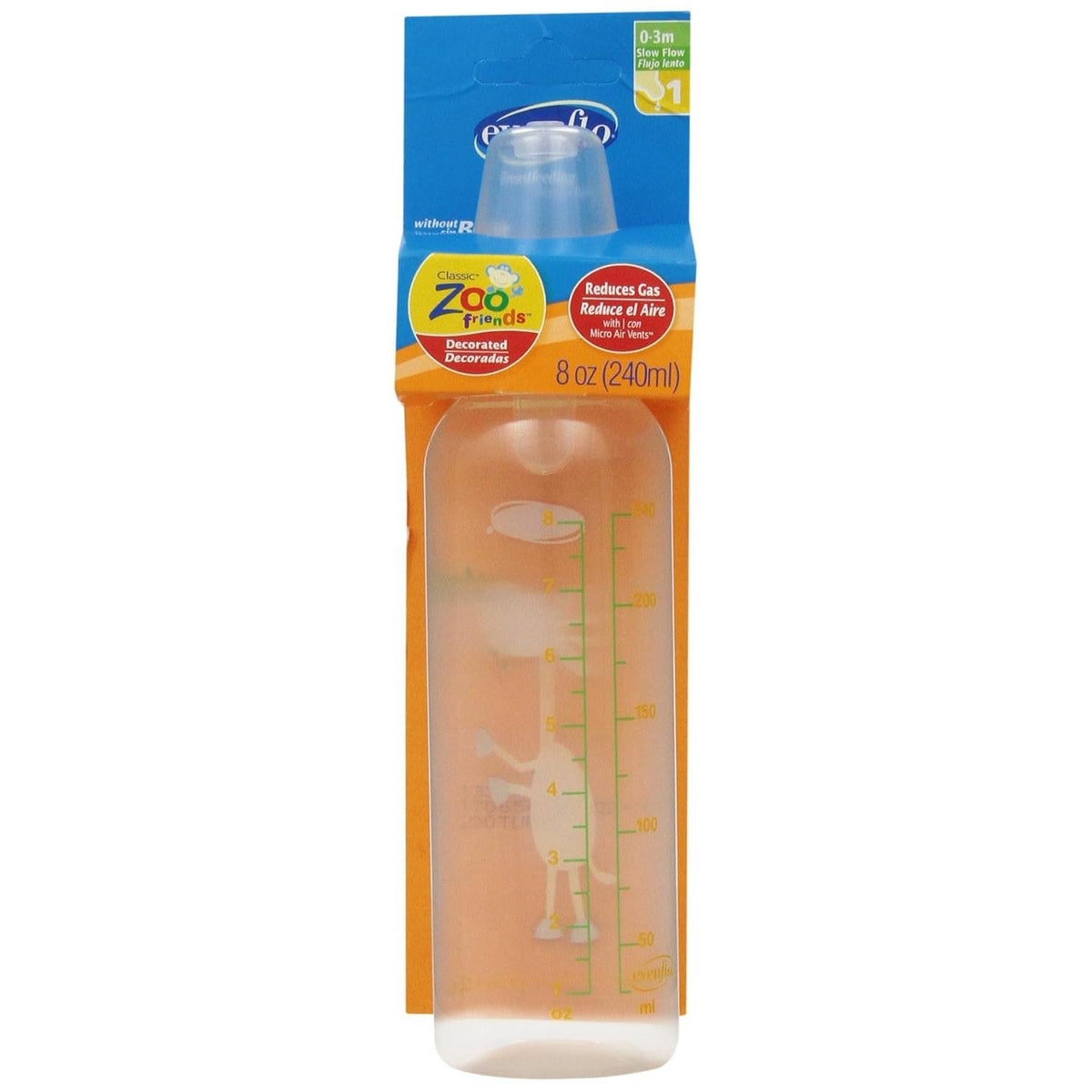 evenflo Classic Zoo Friends Slow Flow Bottles - Assorted, 8 oz-032884150137-LR-199599-1-LR eShop