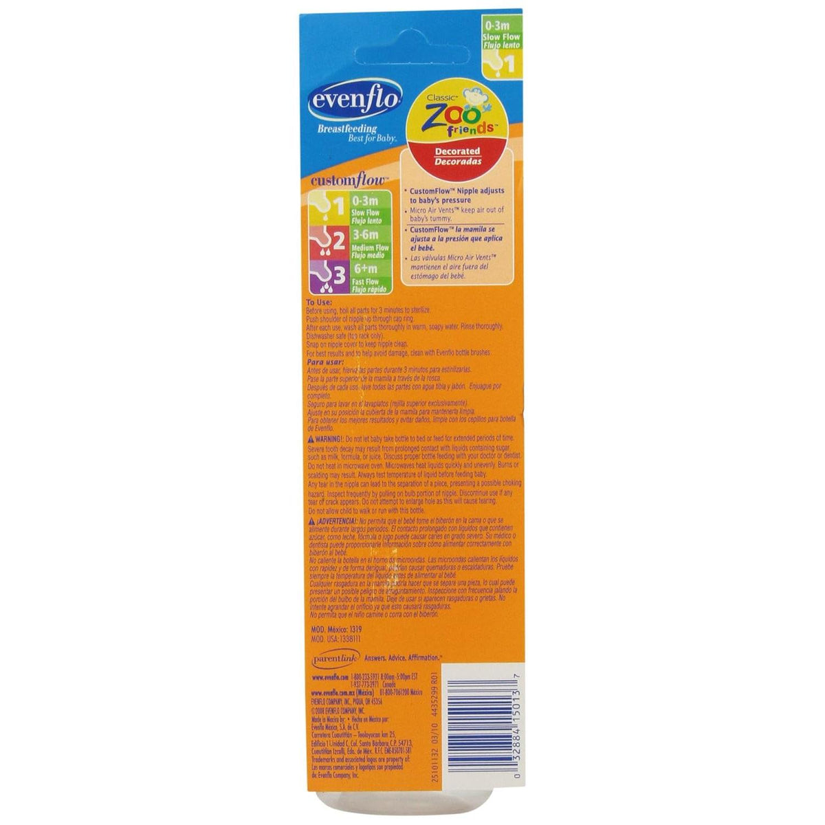 evenflo Classic Zoo Friends Slow Flow Bottles - Assorted, 8 oz-032884150137-LR-199599-2-LR eShop