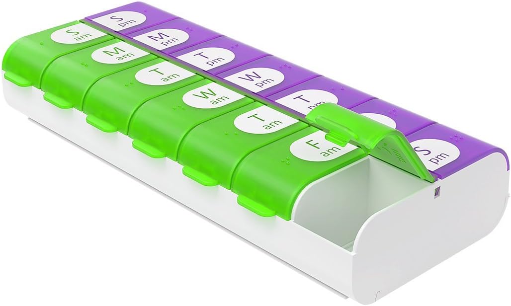 ezy dose AM and PM Dual Compartment Pill Organizer and Medication Planner - Assorted Colors-025715677057-LR-309975-2-LR eShop
